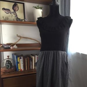 Anthropologie Little Yellow Button Dress Medium